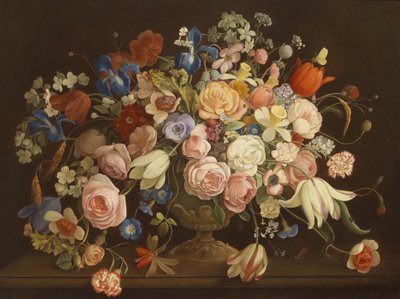 Large Decorative Flower Still Life by Anton Muller